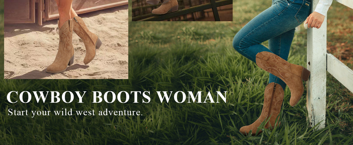 Women's Embroidered Cowboy Boots – Short Shaft with Side Zip