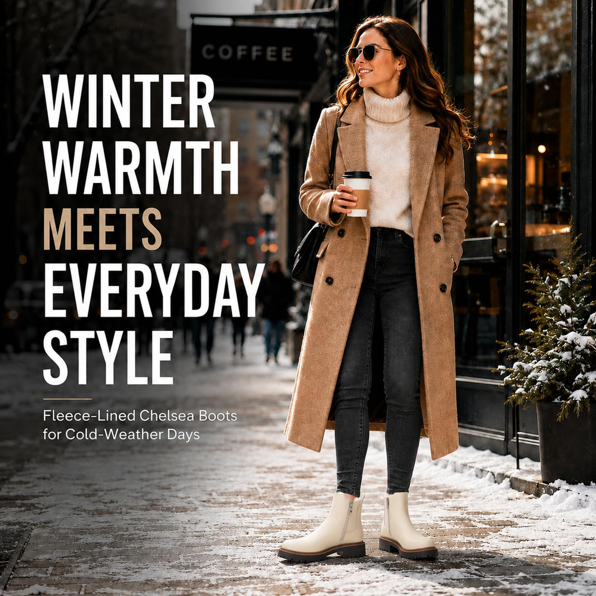 Women's Winter Chelsea Boots – Fur Lined Platform Ankle Boots with Side Zip